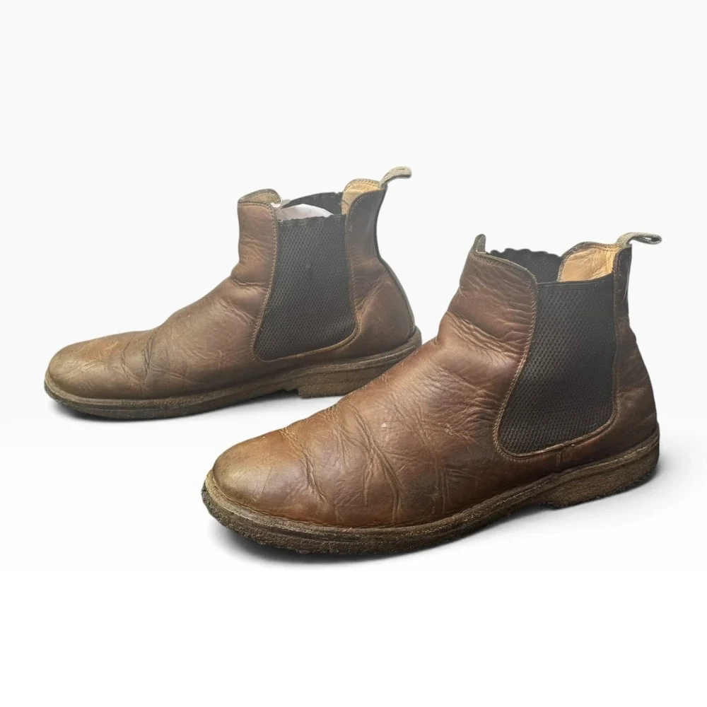 Astorflex Bitflex Chelsea Boots Mens 45 Brown Leather Made in Italy Crepe Sole